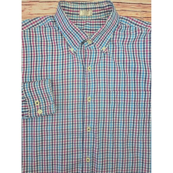 Peter Millar Mens Dress Shirt XL Long Sleeve Button-Down Check - Picture 4 of 7